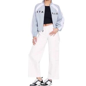 Wild Fable Mid-Rise Baggy Cargo White Jeans